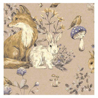 Cristiana Masi Deers and Bunnies Wallpaper - Beige  