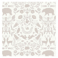 Cristiana Masi Beige Animals Wallpaper -Grey / White