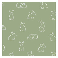 Cristiana Masi Rabbits Green Wallpaper -Green / White