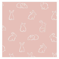 Cristiana Masi Rabbits Pink Wallpaper -Pink