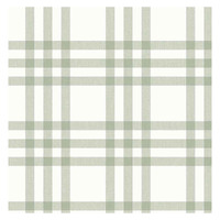 Cristiana Masi Green and White Plaid Wallpaper -Grey / White