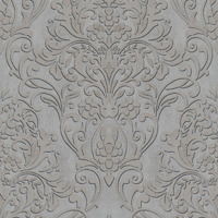 Grey Rose Gold Damask