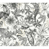 White & Charcoal Rainforest Wallpaper