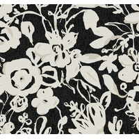 Black Brushstroke Floral Wallpaper