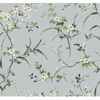 Light Grey Blossom Branches Wallpaper