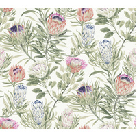 White & Fuchsia Protea Wallpaper