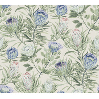 Cream & Blue Protea Wallpaper