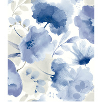 Cobalt Watercolor Bouquet Wallpaper